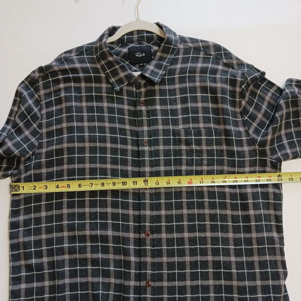 Rails LENNOX Plaid Brushed Flannel Button Down Shirt Size XXL Charcoal Gray - Picture 12 of 14